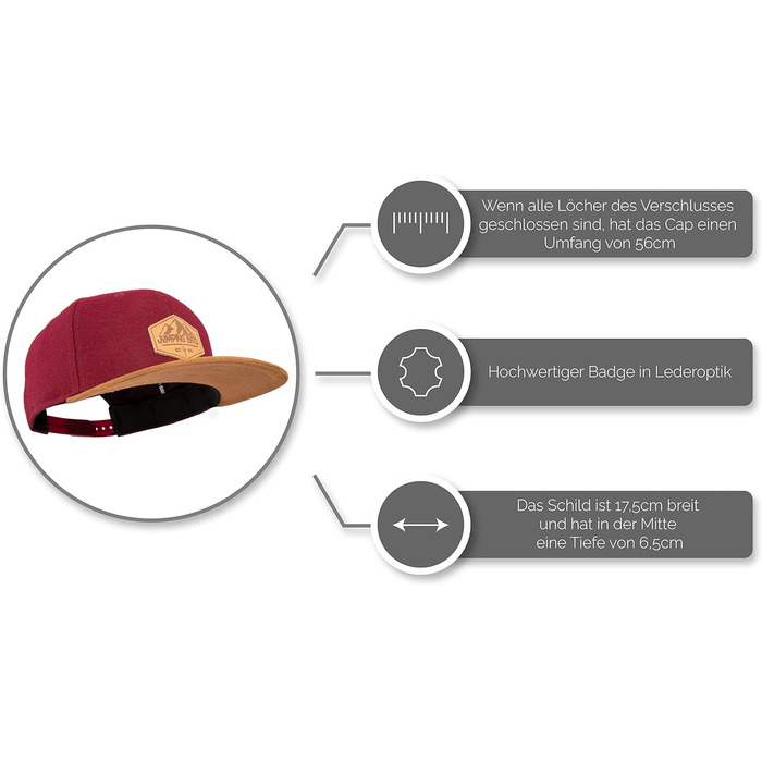 Кепка бейсболка Jumping Bird • Змінна регулювання • Фетровий матеріал • Унісекс • Темно-червоний колір