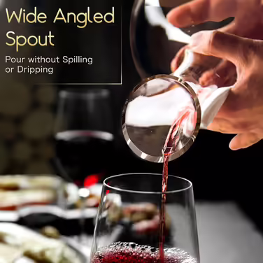 Wine Decanter for 75cl, 1.8L Decanter for Red Wine & Cork Stopper, Handmade, Lead-Free Crystal Glass