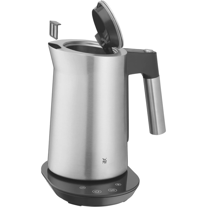 WMF Kineo Kettle with Temperature Setting, 1.6L, Scale Filter, 3000W, Live Temperature Display, Stainless Steel Matte Electric Kettle, Cromargan Single