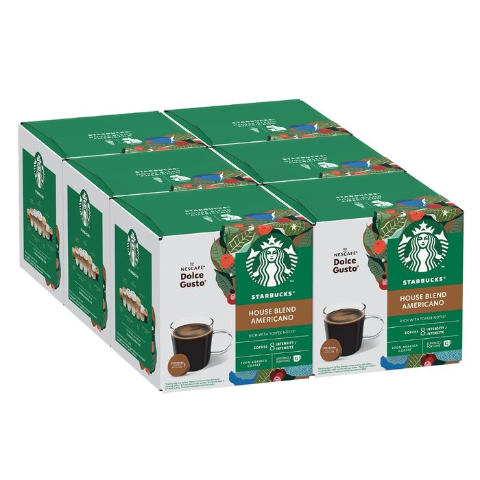 Кавові капсули Starbucks House Blend для Nescafé Dolce Gusto, середній обсмал, 72 шт (6х12)
