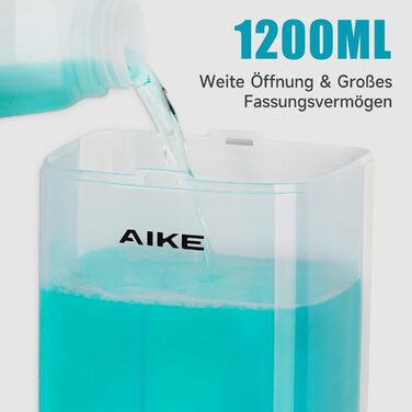 Дозатор мила рідкого AIKE для офісу, промислових приміщень та ванної кімнати, 1200 мл, настінний, з замком, прозорий індикатор
