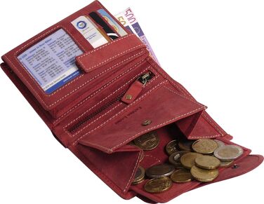 Harrys-Collection Women's Vintage Wallet with Heart Special Edition, Sizes: One Size, Colors: Red, Leather, RFID Protection