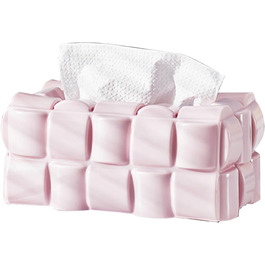 Carpango Tissue Box Holder, Multifunctional Waffle Tissue Box, Dispenser, Napkin Cover for Home, Office, Restaurant (Pink, Stylish, Rectangular, PET)