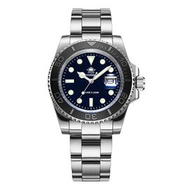 Годинник чоловічий ADDIESDIVE з кварцовим механізмом, аналоговий, водостійкий 20bar, з нержавіючої сталі, великий, зі світловідбиваючим покриттям (морський блакитний)