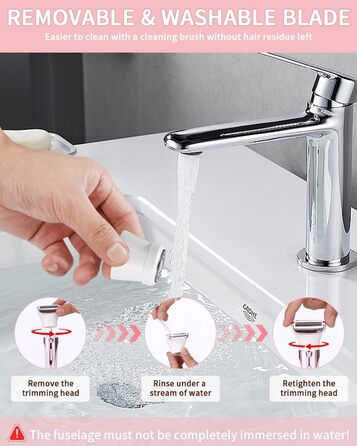 Електричний жіночий тример 5-в-1 для тіла, бікіні, брів та носа, з USB-станцією, білий (Рожевий)