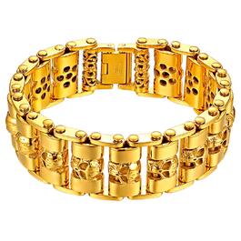 Чоловічий браслет OIDEA з черепом: важка ланцюгова прикраса, готичний стиль, череп, хрест, ланцюжок для мотоцикла, подарунок для чоловіків, сім'ї, друзів (05 Skull Gold)