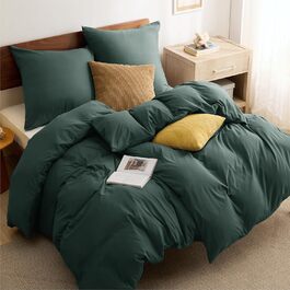 BEDSURE Комплект постільної білизни 135x200 4-х частинний, зелений, мікрофібра, поліестер, з блискавкою, ÖKO-TEX сертифікат