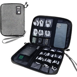 Органайзер для кабелів та аксесуарів для подорожей - LCSMAOKIN, сірий/чорний