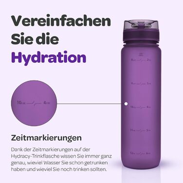 Пляшка для води Hydracy з фруктовою вставкою 500 мл, BPA-free, з міткою часу, спортивна, блакитна 