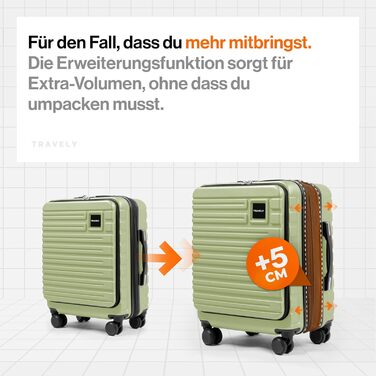 Чемодан Travely з полікарбонату, 77 см, XL, 100 л - міцний валіза з TSA замком та відділенням для ноутбука (55x40x23 см), колір: Небесно-зелений