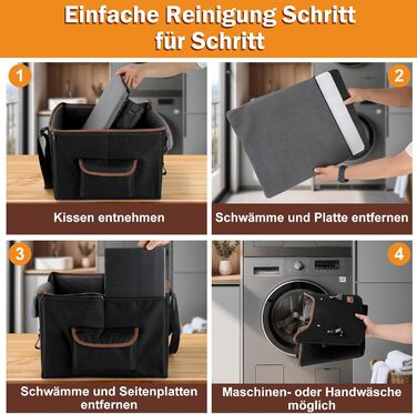Автокрісло для собак: безпечне та комфортне з кишеньками та плюшевим подушкою (чорний)