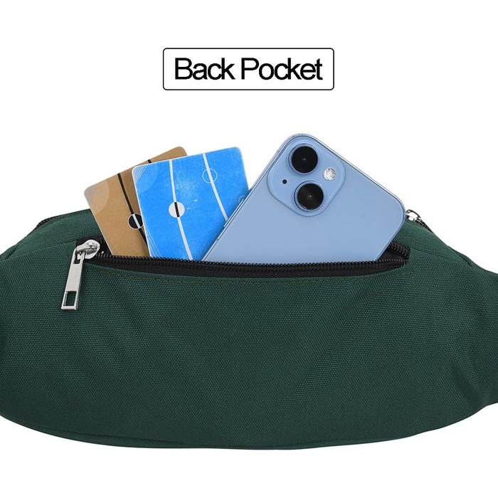 Чоловіча та жіноча поясна сумка на пояс для туризму, фітнесу, їзди на велосипеді, активного відпочинку, подорожей. Сумка на стегно, Doggy Bag, гаманець. Колір: темно-зелений (D1)