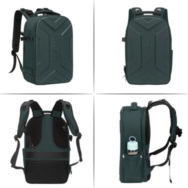 MOSISO Рюкзак для камери, фотосумка для DSLR/зеркальної камери, водонепроникний, з кріпленням для штатива, відділення для ноутбука 15-16 дюймів, сумісний з Canon/Nikon/Sony, смарагдово-зелений (L)