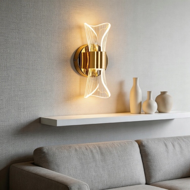 Золотий настінний LED-світильник (бра) з функцією диммування