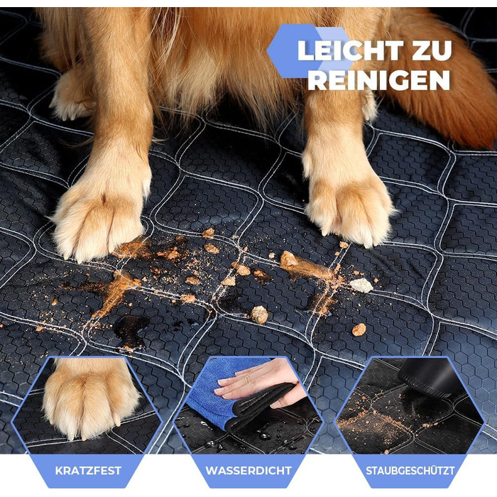 Захисна ковдра для собак у багажник авто KYG, 185x105 см, водовідштовхувальна, з захистом бокових панелей та краю, універсальна