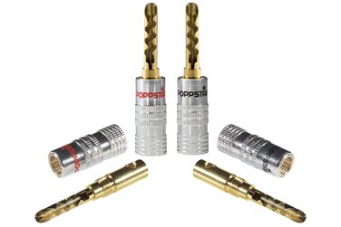 Набір поглиблених бананових роз'ємів POPPSTAR 24 шт. (до 6мм², 24К позолочені контакти, 12 червоних та 12 чорних)