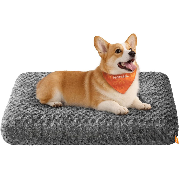 Ліжко для собак Feandrea XL, м'яка підстилка для великих собак, 110 x 73 см, сірий колір, PGW293GN01