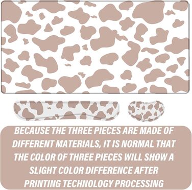 Килимок для миші геймерський 80x40 см 3-в-1 з підставкою для зап'ястя та клавіатури, антиковзаюча основа, стильний дизайн, для дому та офісу (B5-brown)