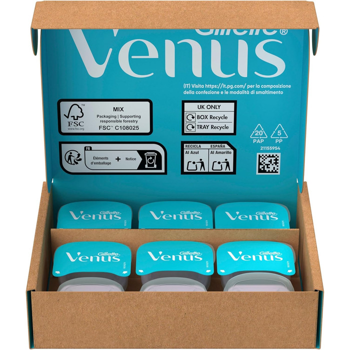Смінні леза для жіночої бритви Gillette Venus Smooth, оригінальні, сині, 16 шт в упаковці
