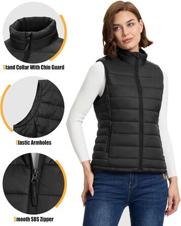 Жіноча степна жилетка Outdoor Ventures: тепла, легка, для туризму та велоспорту, з капюшоном, чорна, XL