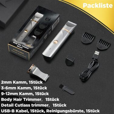 Електричний жіночий тример 2 в 1 Intimrasierer для бікіні та під пазухи, з керамічними лезами, водонепроникний (сірий, золотий)