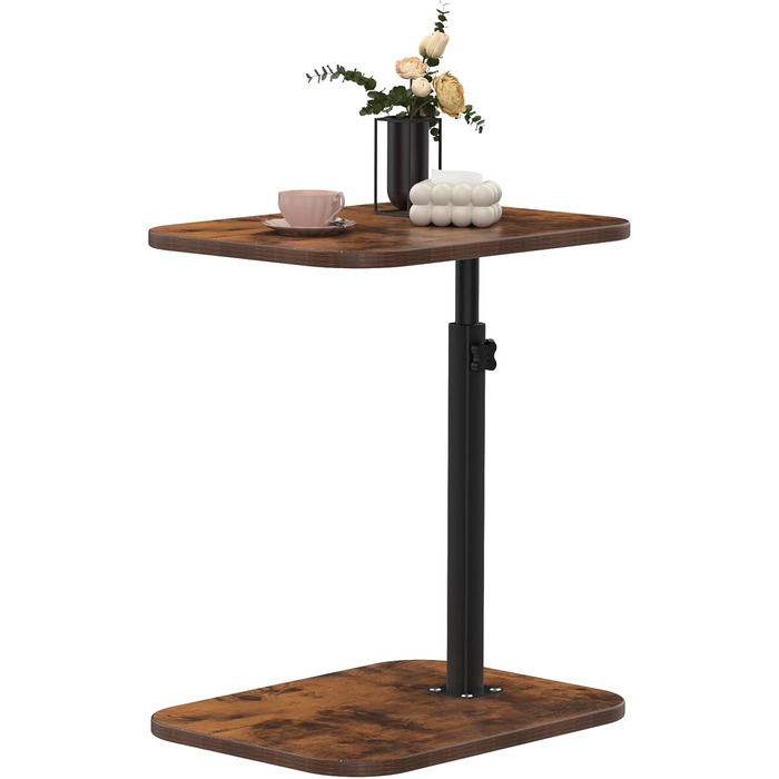 Стіл для ноутбука в ліжко, комп'ютерний стіл, Lapdesk, складний Betttisch, регульований кут 360°, знімний, портативний, для книг (40 x 30 x 80 см, C-подібний, горіла дерев'яна поверхня)