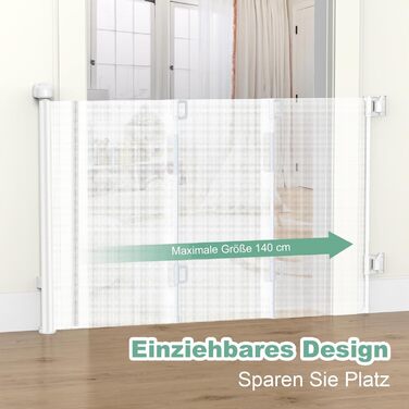 Adjustable Baby Gate with Lock - Expandable Pet & Baby Safety Fence, 150cm Wide, 83cm High, No Drill Installation, Automatic Latch