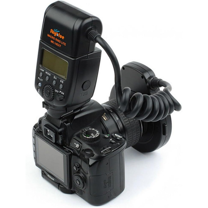 Кольцевий світловий прилад Meike MK-14EXT iTTL TTL LED для камер Nikon DSLR з гарячим башмаком