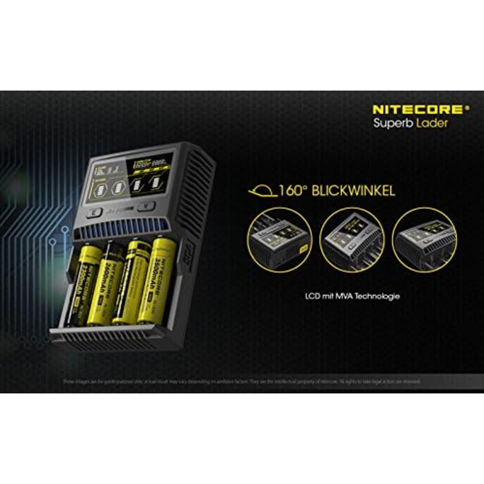 Зарядний пристрій Nitecore SC4 4-канальний для Li-Ion, NiMH, NiCd акумуляторів з LCD-дисплеєм