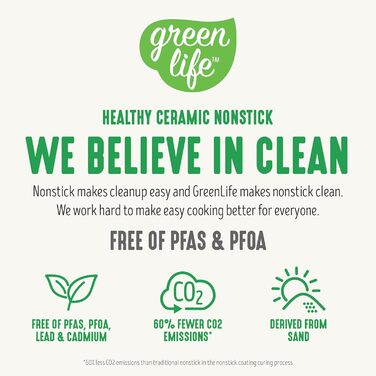 Набір посуду GreenLife 10 предметів з антипригарним покриттям, знімні ручки, стакельне зберігання, антитоксичний, без PFAS, для індукційних плит, економія місця, сірий колір (Графіт//Nature's Delight), декорований (Крем-бежевий)