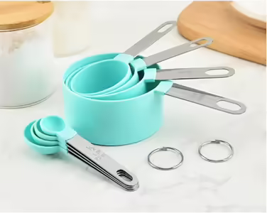 4/10 Piece Measuring Spoons for Kitchen, Cupcake Baking Measuring Cups, PP Baking, Stainless Steel, Plastic Handle, Kitchen Gadget (Color: 10 Piece Green) (10 Piece Green)