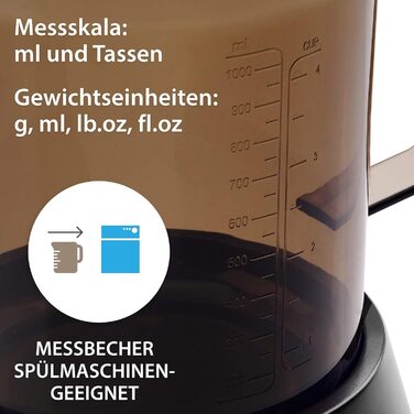 Digital Measuring Cup Scale | Dishwasher-Safe Measuring Cup with Weighing Station | 1 L and max. 3 kg