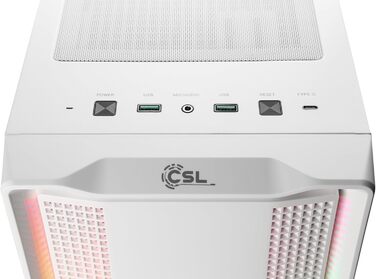 Корпус для ігрового ПК VITRUM PRO - Midi Tower, білий, RGB підсвічування, скло, вентилятори, ATX/mATX/Mini-ITX