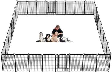Металевий вольєр для собак на 28 панелей, 81.3 x 101.6 см – вольєр для собак, загін для цуценят, для внутрішнього та зовнішнього використання