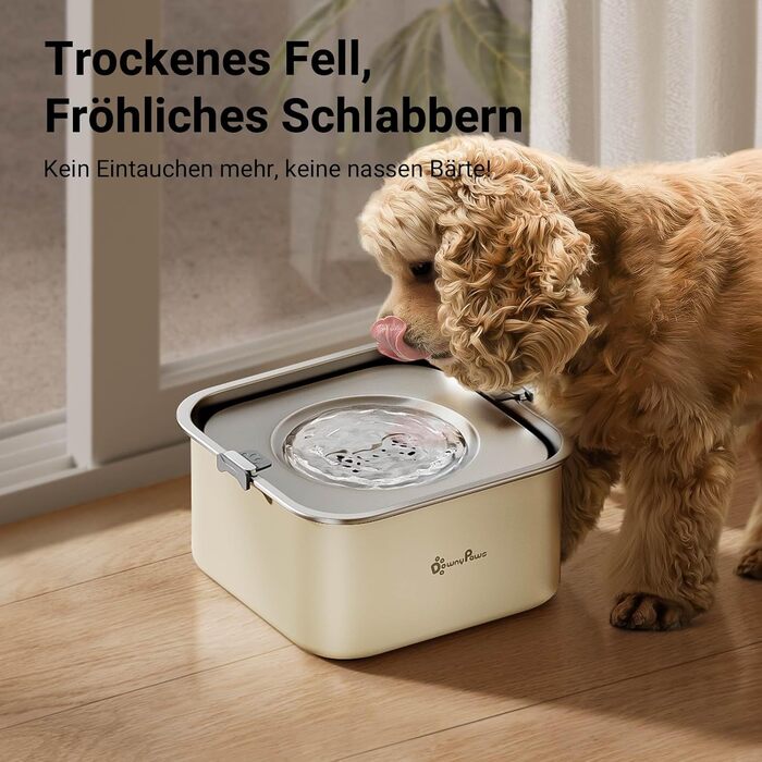 Миска для собак DownyPaws 3L, неркає, з нержавіючої сталі, чорна. Для дому та вулиці, запобігає розбризкуванню води.