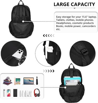 KONO Рюкзак для школи 3-в-1, Набір: рюкзак, сумка через плече, пенал, для ноутбука 15.6