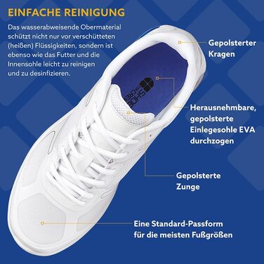 Чоловічі робочі кросівки Shoes for Crews Evolution II з антиковзкою підошвою – комфортні, дихаючі, водонепроникні, для ресторанів, кухонь, кафе, магазинів, офіціантів, кухарів (42 EU, білий)