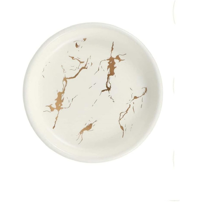 Керамічна мильниця FülleMore з імітацією мармуру, 11.2x2.2 см, кругла, для ванної, душу, кухні (біла)