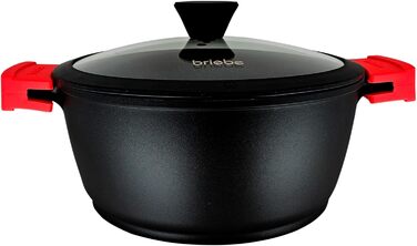 Каструля Briebe Black Titanium з титановим покриттям, 16 см, індукція, склокришка, для плити та духовки