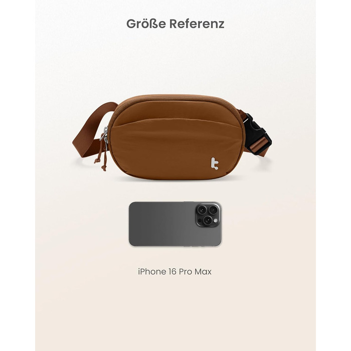 tomtoc жіноча поясна сумка-слінг з RFID захистом, 1.5 л, зелений (карамель)