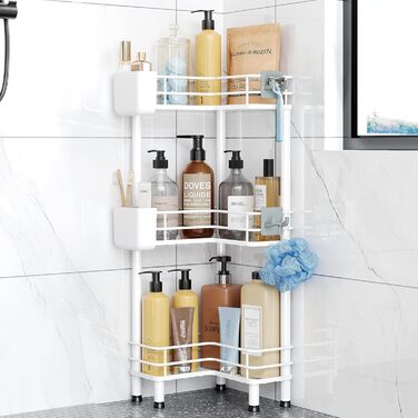 Набір з 3 кутових поличок для душу Orimade, нержавіюча сталь, без свердління, для ванної кімнати