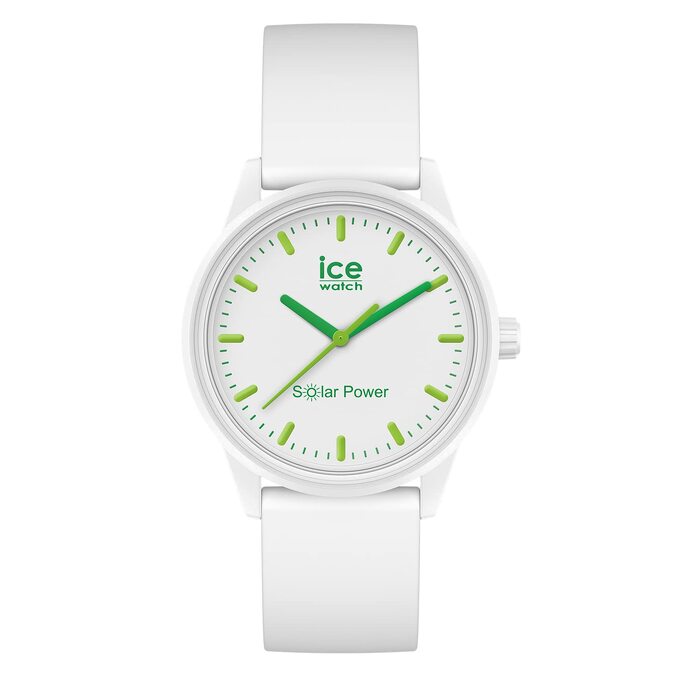 Жіночий годинник Ice-Watch Ice Solar Power Nature білий, силіконовий ремінець, Medium (40 мм)