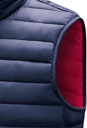 Чоловіча жилетка, утеплена, легка, тепла, для активного відпочинку, без рукавів, зимова, стегана, зі стійким коміром, слім-силует (5XL, Темно-синій)