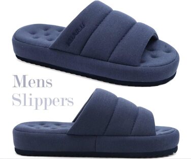 Чоловічі домашні тапочки KuaiLu, стильні, з плетінням, з м'якою устілкою з піною Memory Foam, для дому та вулиці, темно-синій, 44 EU