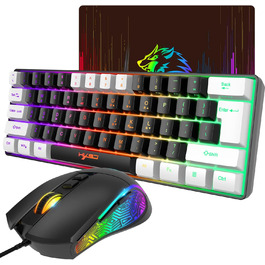 Ігрова комбінація клавіатури та миші XINMENG з RGB-підсвічуванням, миспад, 3600 DPI, серія Panda, для PS4/Windows/PC/Mac/Laptop, чорний