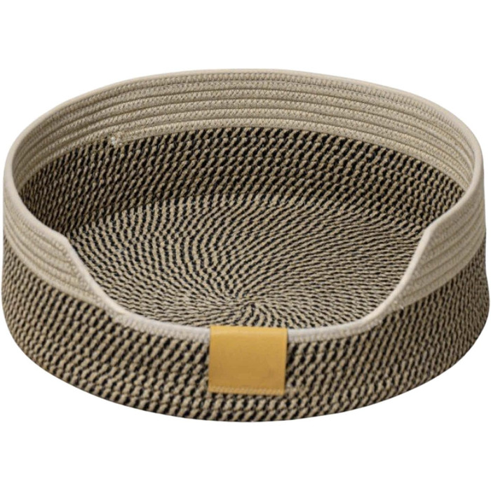 Килимок-ліжко для котів, 40 см, складаний кошик-гніздо, дихаюче ліжко для домашніх тварин, стійке до подряпин, універсальне котяче ліжко (M, чорно-хакі)