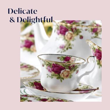 Чайник Royal Albert Old Country Roses 1,2 л, білий з кольоровим квітковим принтом (набір з чашкою та блюдцем)