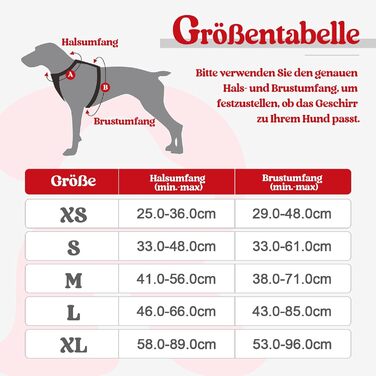 Нагрудник для собак Rabbitgoo середнього розміру, анти-тяга, регульований, великі собаки, дихаючий, з світловідбиваючими смугами, безпечне ведення, червоний (1 шт.)