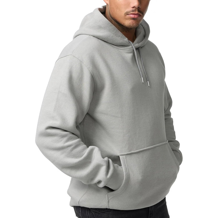Чоловічий худі на блискавці Smith & Solo — спортивна кофта з капюшоном, Slim Fit, сіра, розмір L, високоякісна бавовняна суміш