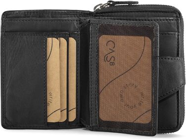 Жіночий шкіряний гаманець Cas8 Mabel, RFID-захист, компактний, середній розмір, багато відділень для карт, графітовий колір